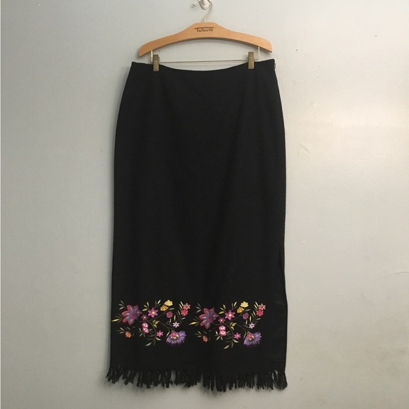 Paradox Black and Purple Maxi Skirt - Picture 8 of 12